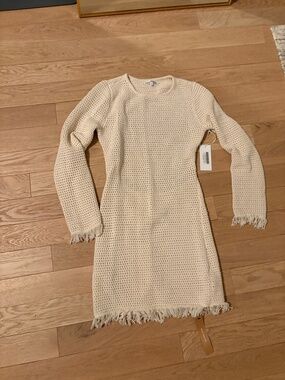 NWT Reformation Pesca Knit Mini Dress Cream Size M